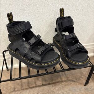 Dr Martens Soicoke Boak Black Leather Strap Sandals